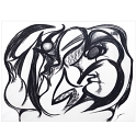 KABOUTERS - houtskool 108 x 90 cm.